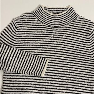 JCrew Black and White Striped Crewneck Sweater - S